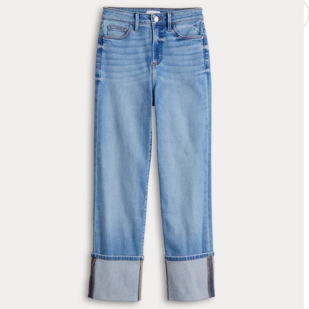 Lauren Conrad Straight Leg Cuff Jeans